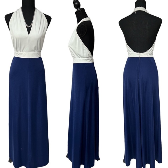 Vintage St. Gillian by Kay Unger Two Halter Maxi Dress with Matching Jacket - Picture 3 of 14